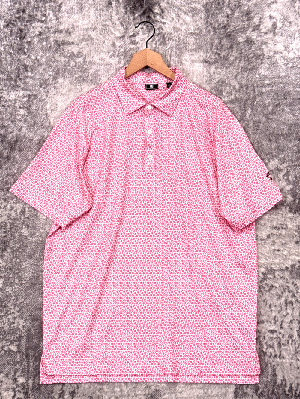 Footjoy Polo Shirt Large Mens Pottawattomie Country Club Floral Print Golf